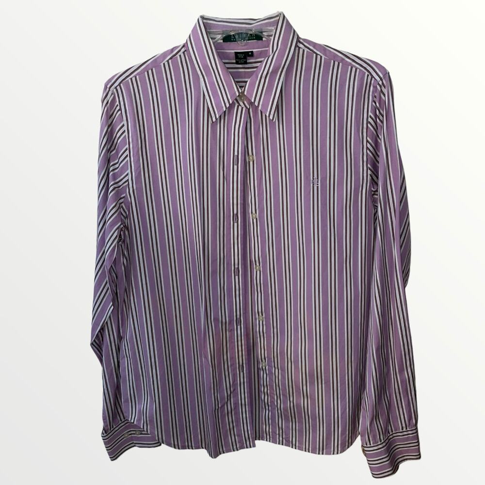 Lauren Ralph Lauren Long sleeve women's button up purple Sz M